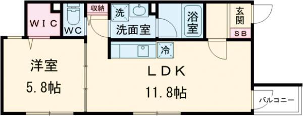 CASA PIAZZA東長崎Ⅱ(1LDK/1階)の間取り写真