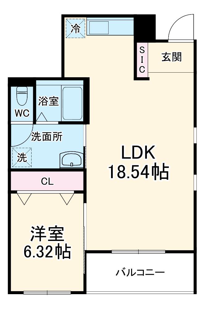 カーサ ルミーナ(1LDK/1階)の間取り写真