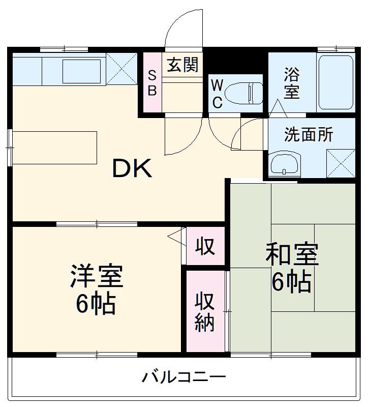 ハイリーコーエツA(2DK/2階)の間取り写真