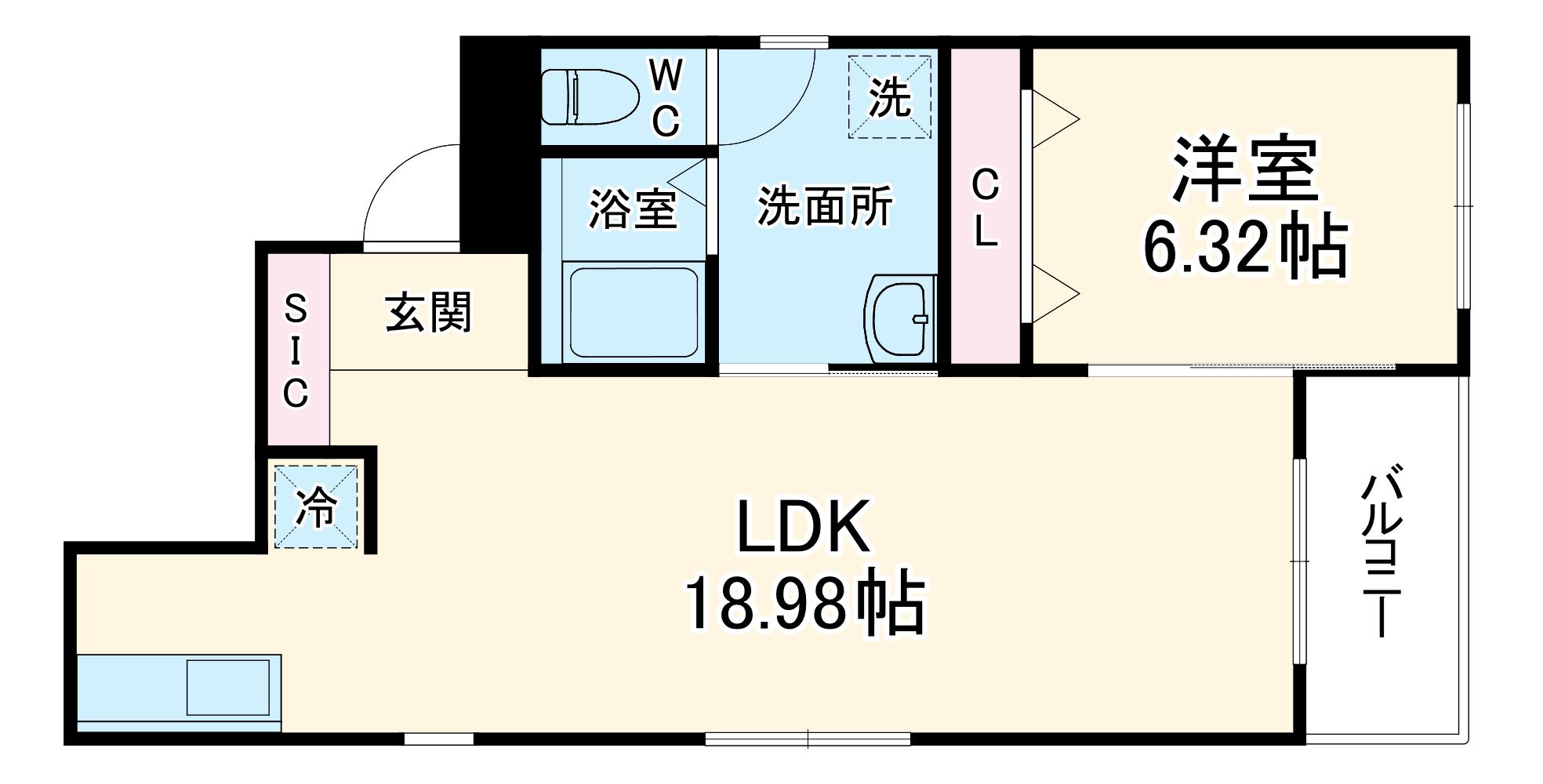 カーサ ルミーナ(1LDK/2階)の間取り写真