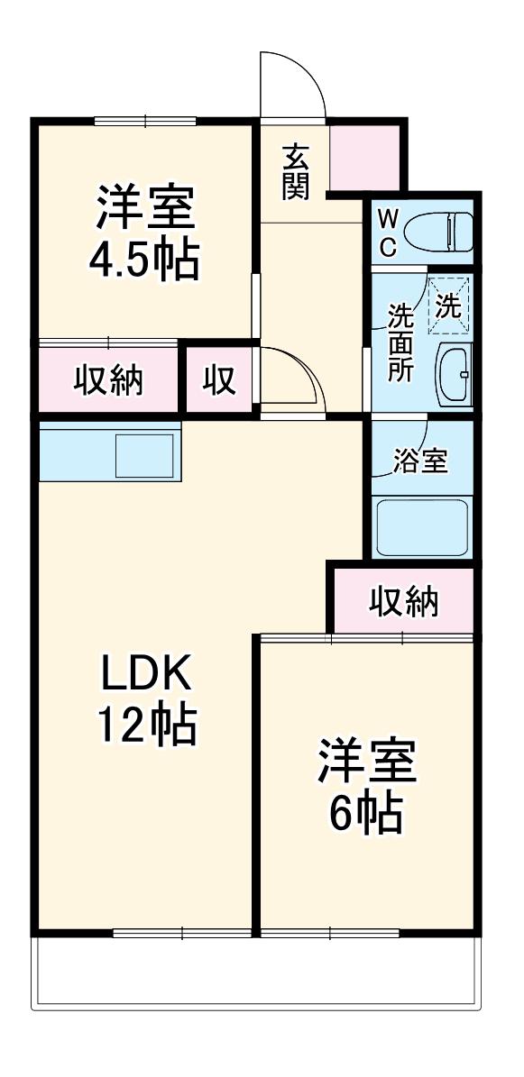 渋谷コート3号館(2LDK/2階)の間取り写真
