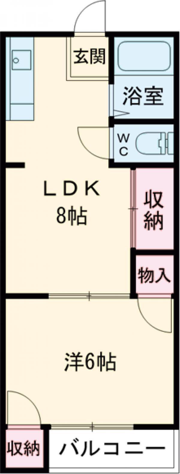 ハイツリッチ前橋C(2K/1階)の間取り写真