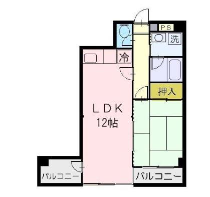 サンカント・千葉(2DK/5階)の間取り写真