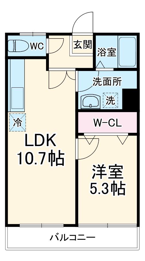 第一大島ビル(1LDK/1階)の間取り写真