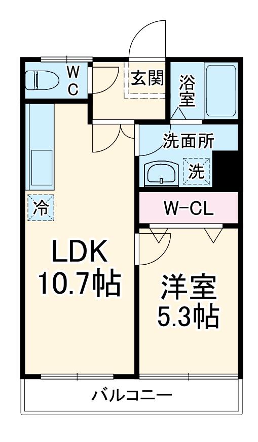 第一大島ビル(1LDK/1階)の間取り写真