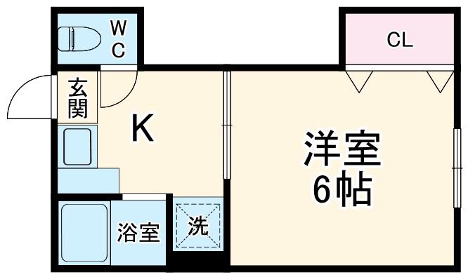 アーバン古渡(1K/2階)の間取り写真