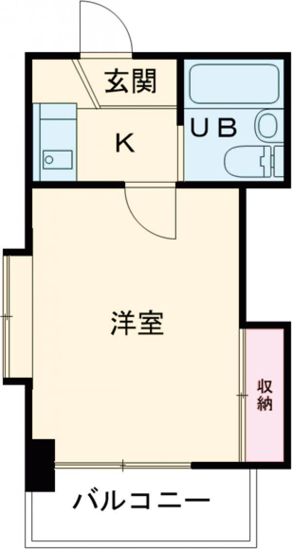 クレセント(1K/2階)の間取り写真