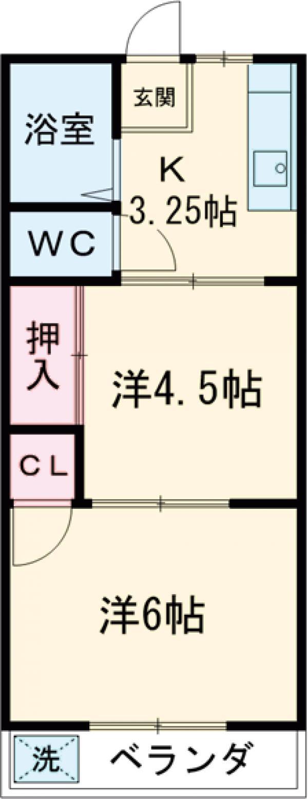 サンハイツ吉岡(2K/1階)の間取り写真