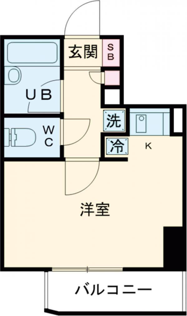 菱和パレス高輪台(1K/14階)の間取り写真