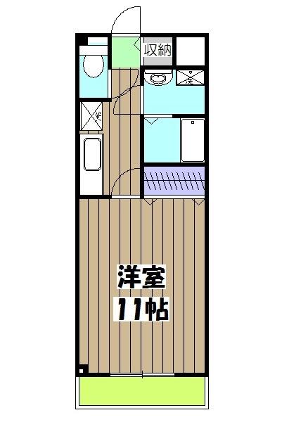 第6田原ハイム(1K/4階)の間取り写真