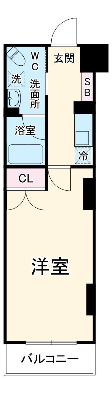 ブライトヒルレジデンス横浜(1K/10階)の間取り写真