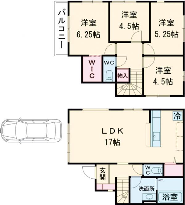 阪急電鉄京都線 西山天王山駅 徒歩26分 2階建 築1年(4LDK)の間取り写真