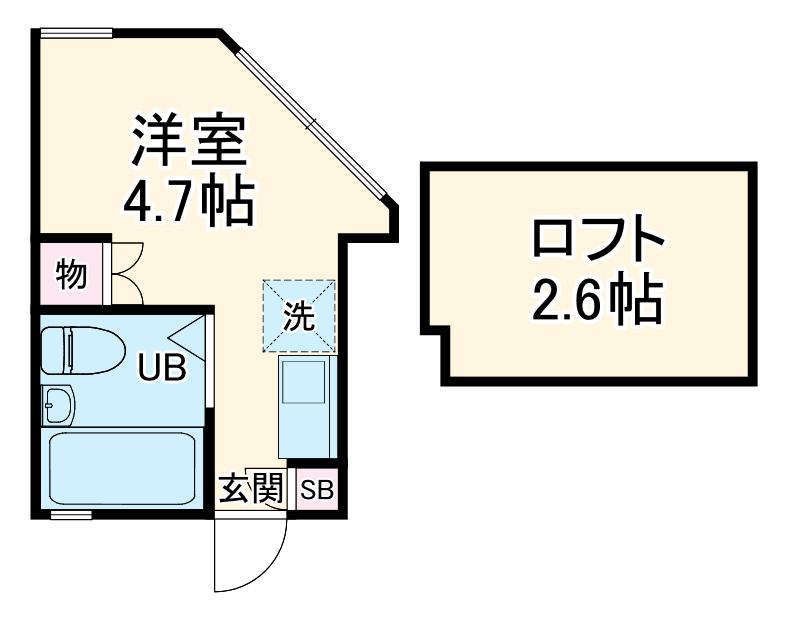 ピュアハウス上永谷A(1K/2階)の間取り写真
