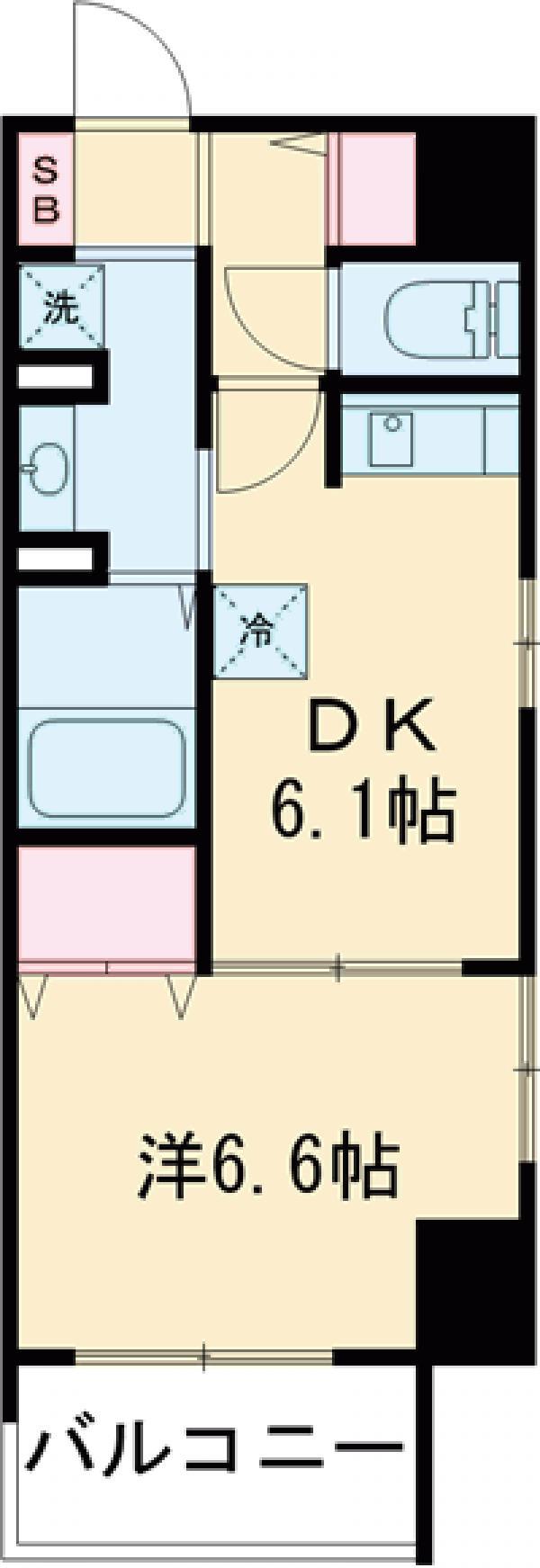 PULSE KOIWA ANESTAGE(1DK/6階)の間取り写真