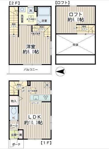 T-TERRACE(1LDK/1階)の間取り写真