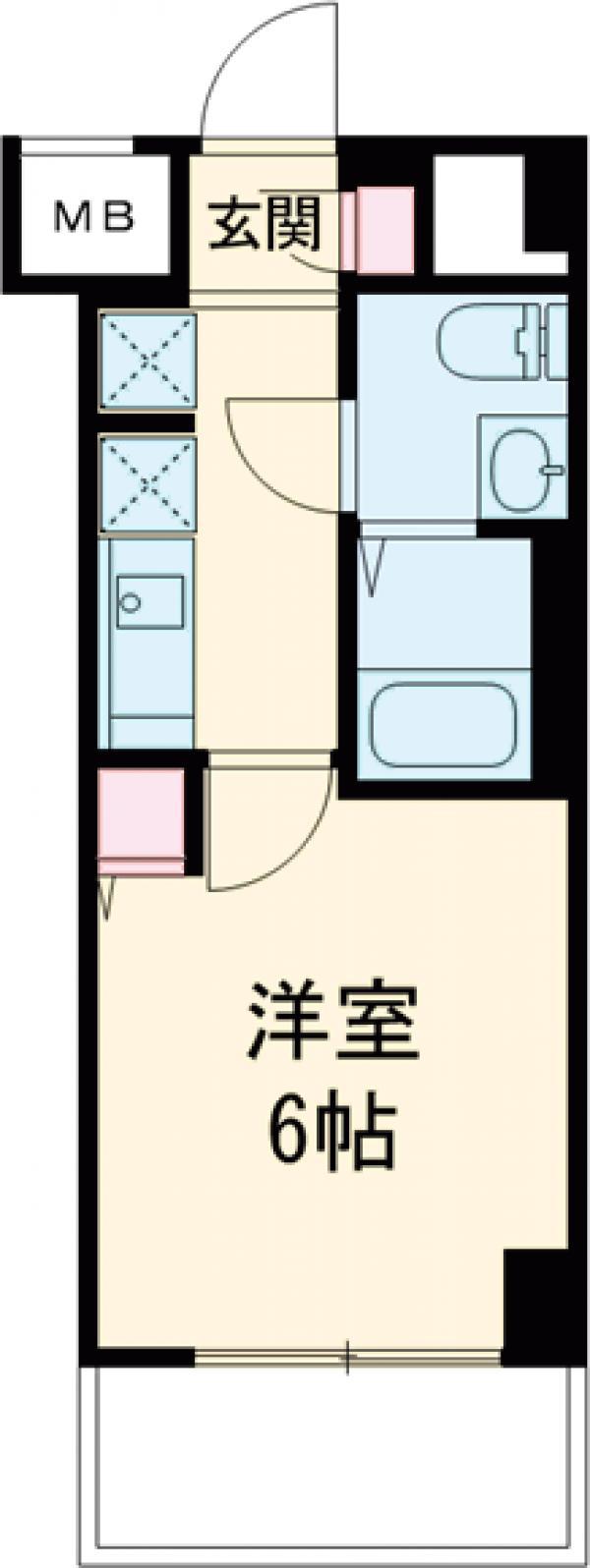 GENOVIAお花茶屋ⅡSKYGARDEN(1K/2階)の間取り写真