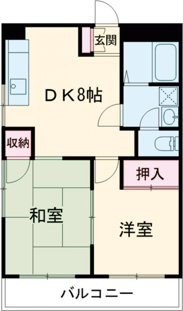 エステート今井(2DK/3階)の間取り写真