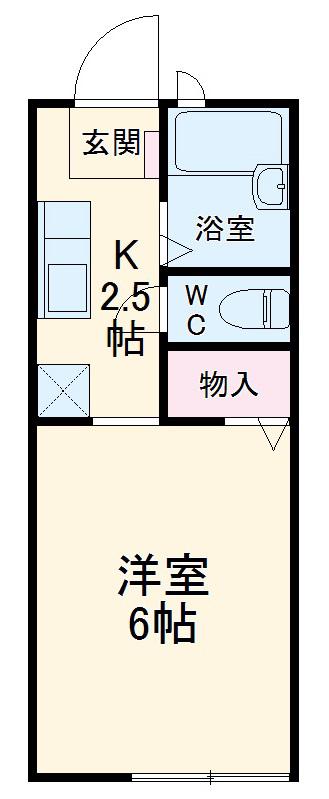 グリーンアルス(ワンルーム/1階)の間取り写真
