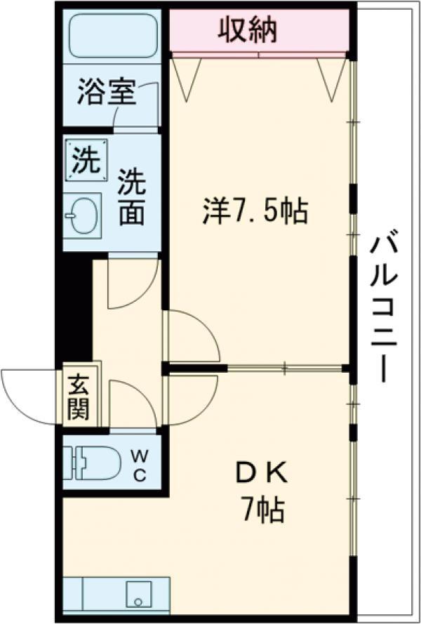 青林堂ハウス(1DK/2階)の間取り写真