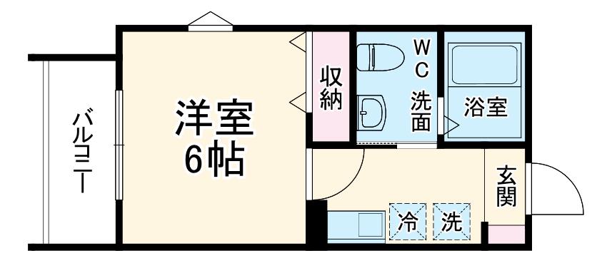 MELLAS志木(1K/1階)の間取り写真