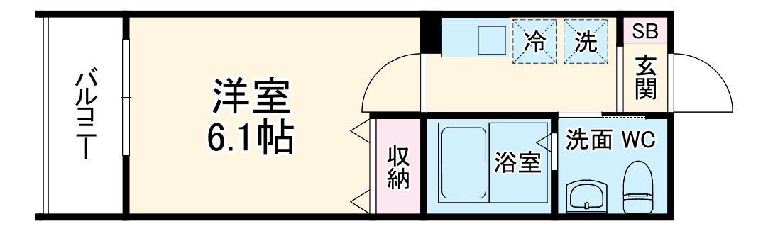 MELLAS志木(1K/1階)の間取り写真