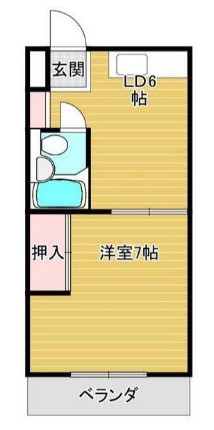 メゾン足立(1DK/3階)の間取り写真