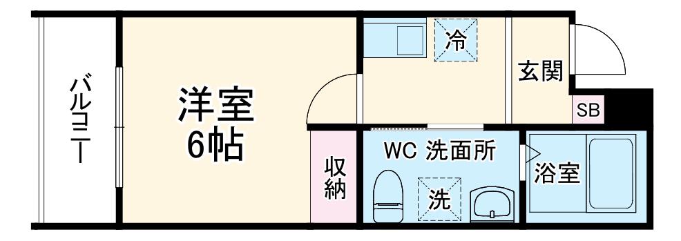 MELLAS志木(1K/2階)の間取り写真