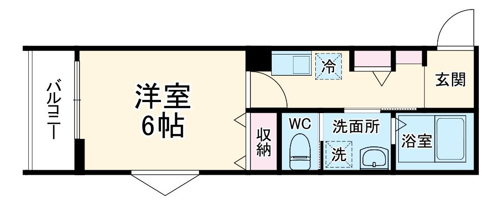 MELLAS志木(1K/2階)の間取り写真