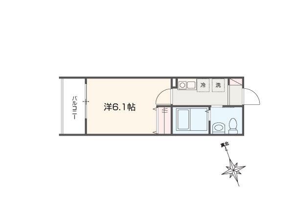 MELLAS志木(1K/3階)の間取り写真