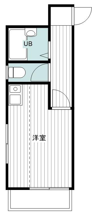 エミーナチェリー(1DK/2階)の間取り写真