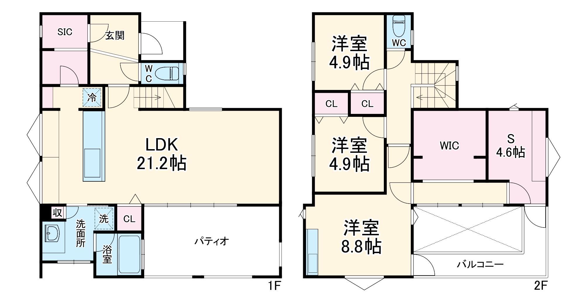 東急田園都市線 あざみ野駅 バス乗車時間：8分 もみの木台バス停で下車 徒歩4分 2階建 築8年(3SLDK)の間取り写真