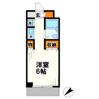 ケイズ八王子(ワンルーム/6階)の間取り写真
