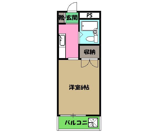 ハイム寺町(ワンルーム/1階)の間取り写真