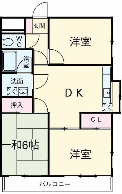 西武マンション(3DK/1階)の間取り写真