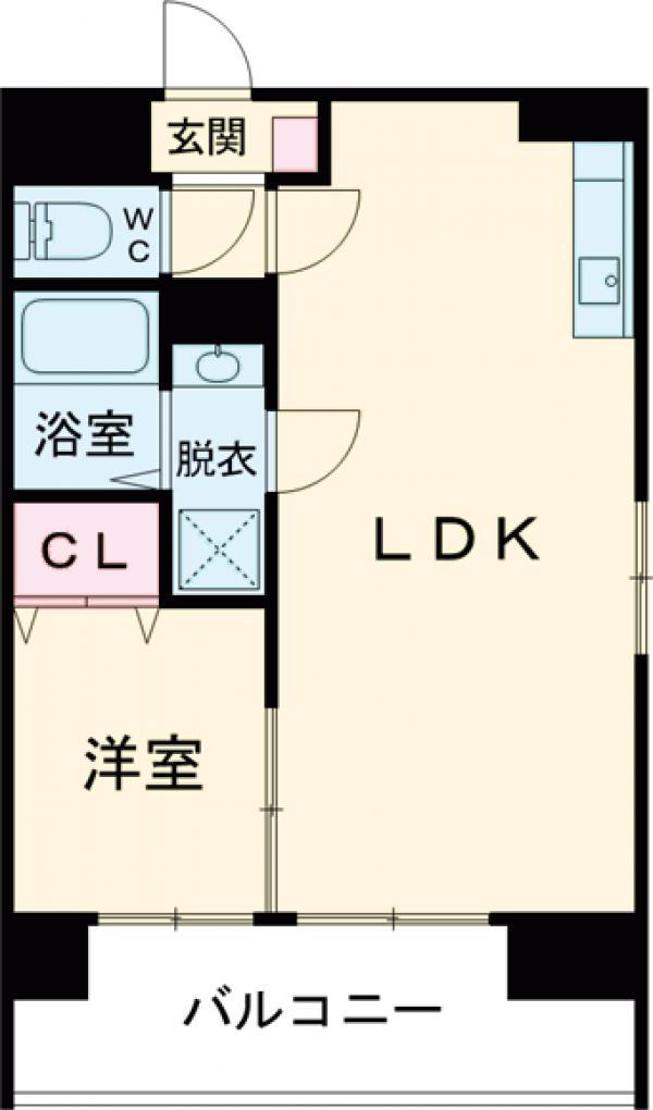LIBTH千代(1LDK/6階)の間取り写真