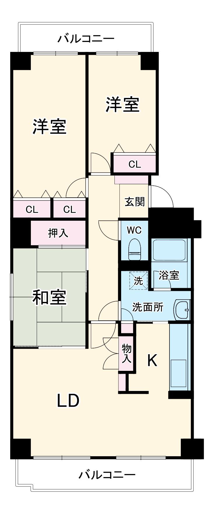 シティパーク桜丘(3LDK/4階)の間取り写真