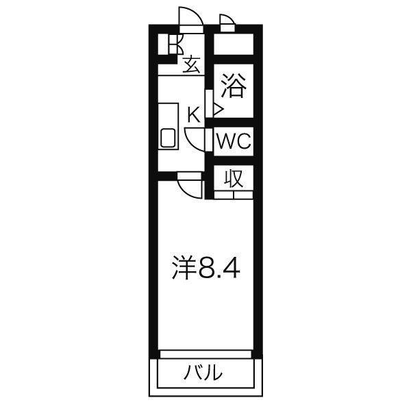 サニーハイツMA(1K/2階)の間取り写真
