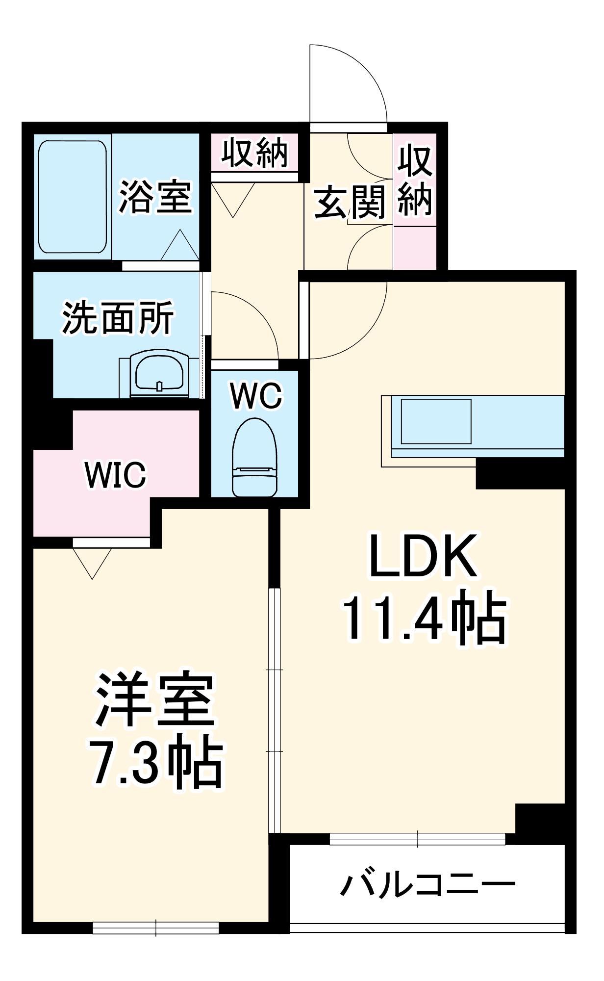 リラフォート(1LDK/3階)の間取り写真