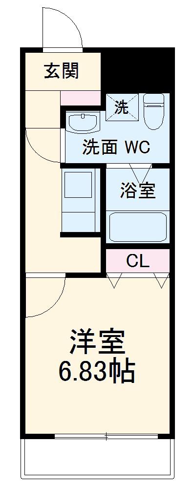 セントレイクセレブ代官町(1K/6階)の間取り写真