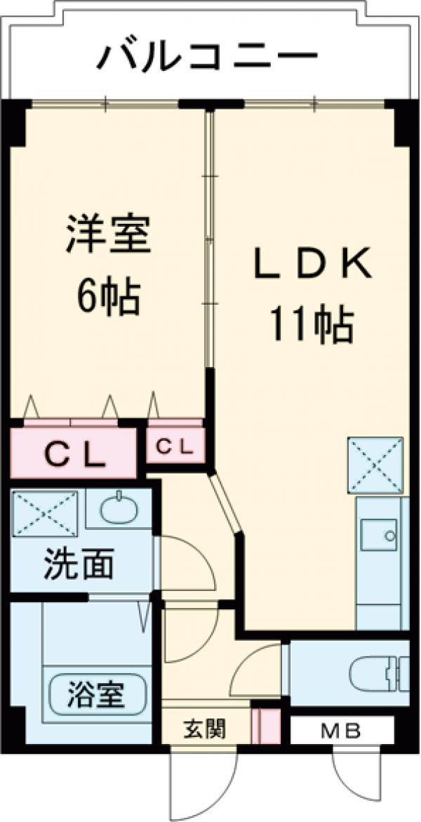 アルコイリス(1LDK/4階)の間取り写真