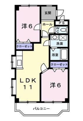 アルコイリス(2LDK/4階)の間取り写真