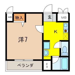 パレマロンⅡ(1K/3階)の間取り写真