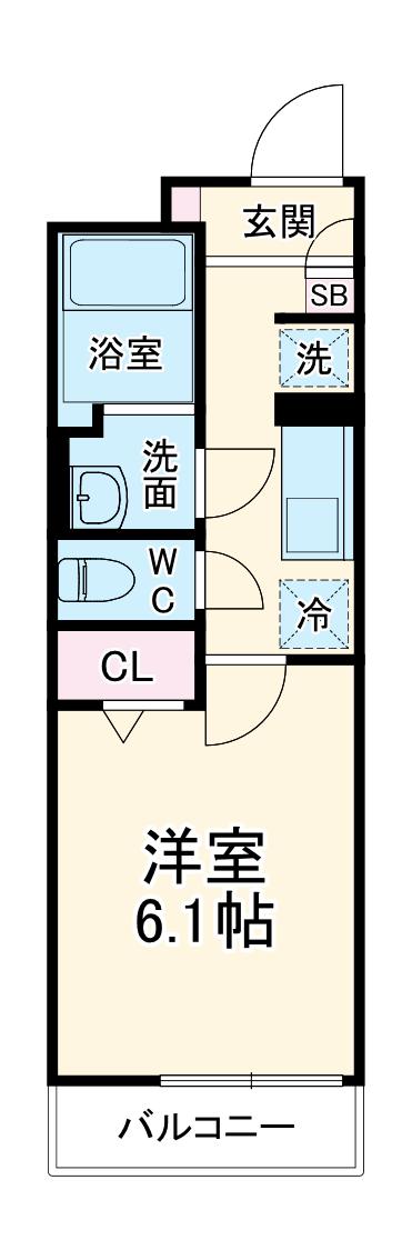 リブリ・川口飯塚(1K/3階)の間取り写真