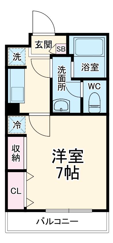 リブリ・川口飯塚(1K/3階)の間取り写真