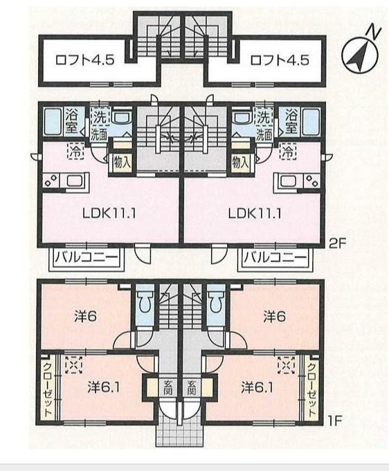 フェリーチェ(2LDK/1階)の間取り写真