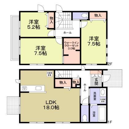 常磐線 柏駅 徒歩25分 2階建 築7年(3LDK)の間取り写真