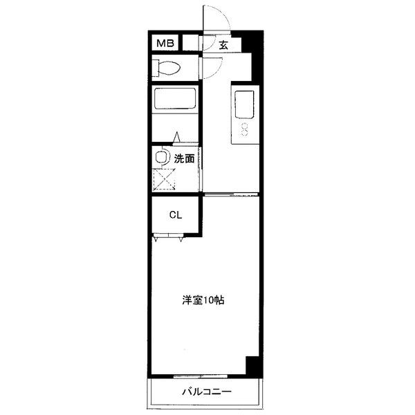 ソレアード小坂(1K/4階)の間取り写真