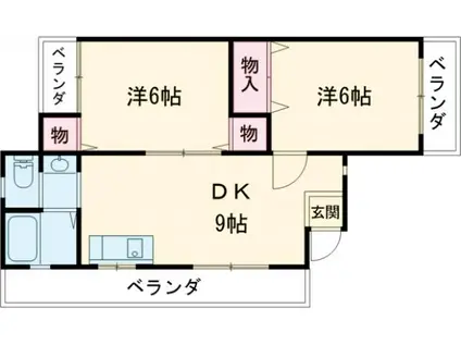 セブン金子(2DK/1階)の間取り写真