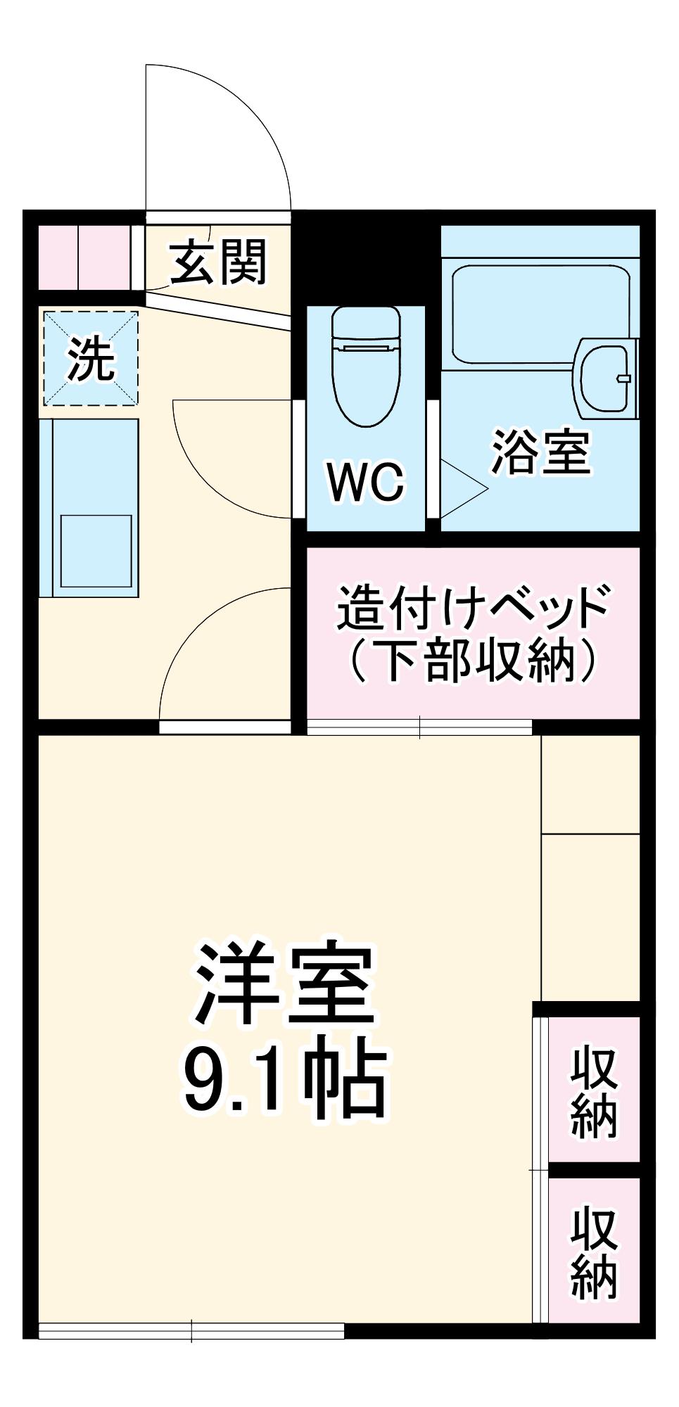 レオパレスルミエール(1K/1階)の間取り写真