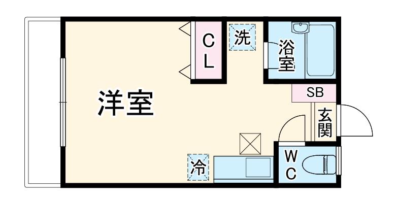 CASAぷらんどーる(ワンルーム/1階)の間取り写真